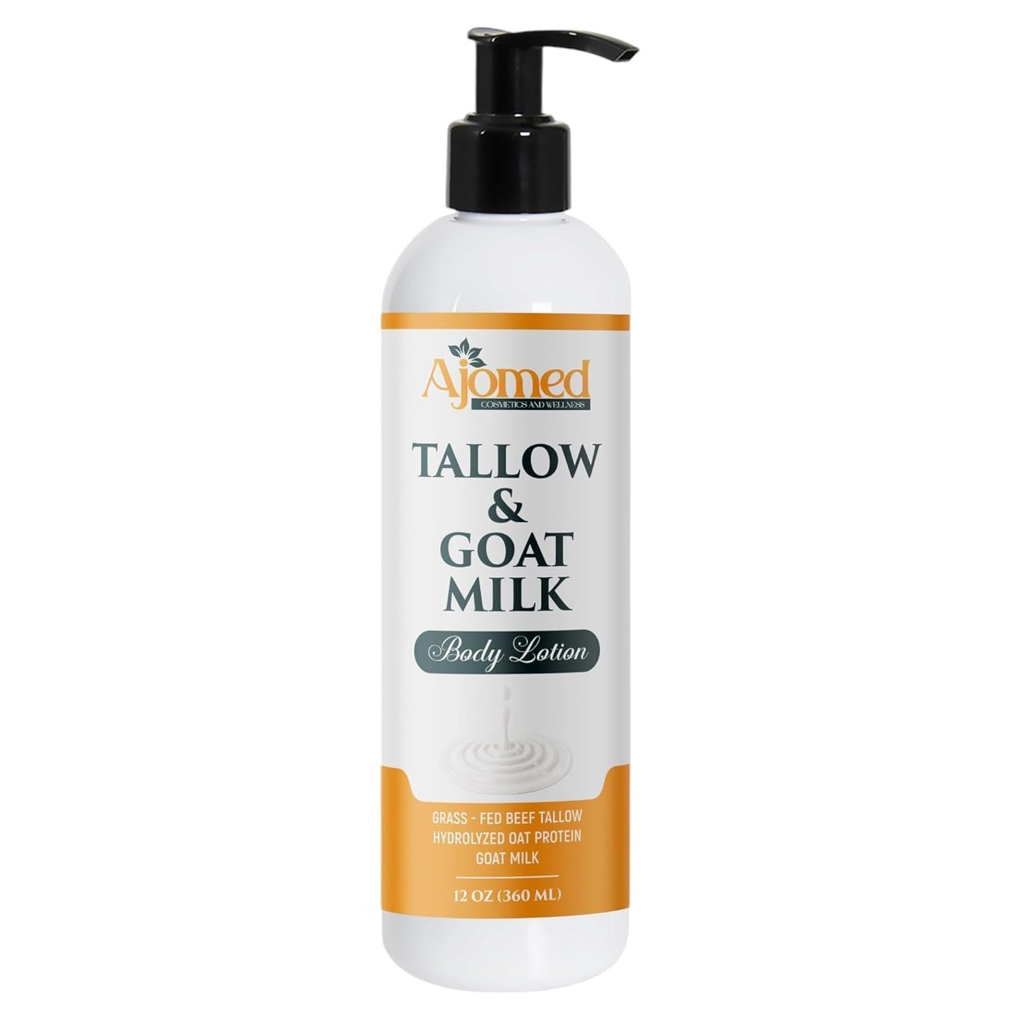 Tallow & Goat Milk Body Lotion for Sensitive Skin, Organic moisturizing Lotion - Soothes Dry skin, Goat Milk face and body Moisturizer - Handmade Tallow for skin cream (12 OZ, Cashmere and Vanilla)