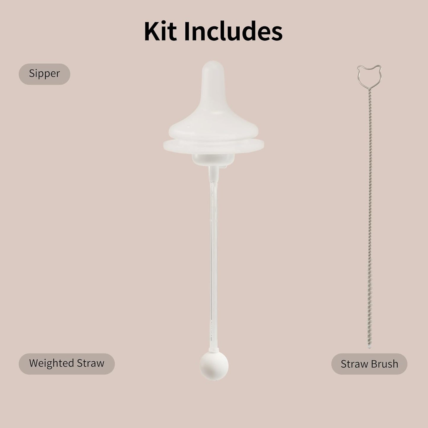 Pigeon Natural Weaning Silicone Sipper Conversion Kit - Smooth Toddler Transition Set | Includes Soft Sipper, Weighted Straws, and Cleaning Brushes | Ideal for Ages 6 Months+