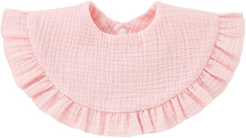 Nishine 4 pcs Unisex Baby Muslin Bandana Drool Bibs 360 Degree Rotatable Cotton Teething Feeding Drooling Bibs for Boy Girl