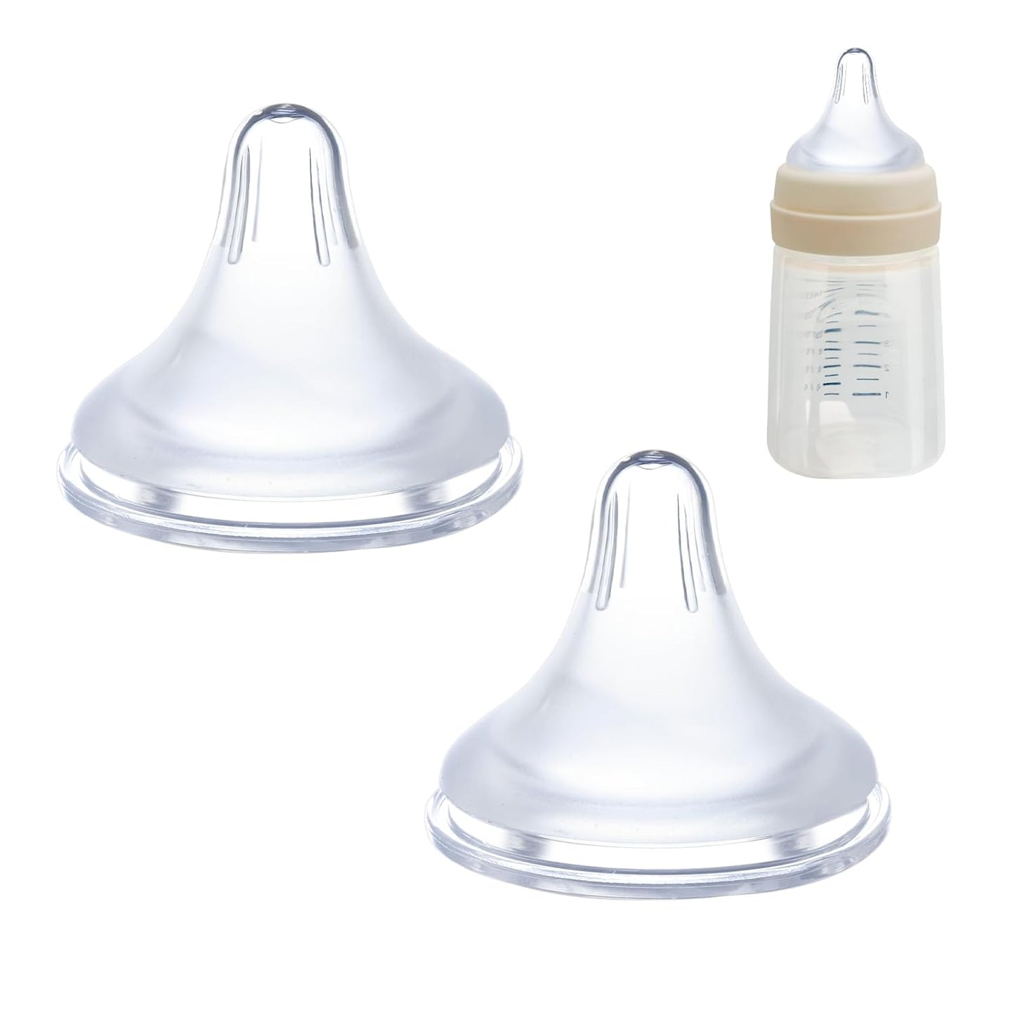 Bottle Nipples Compatible with Spectra with Baby Safe Soft Silicone,Slow Flow Nipples for Bottles Compatible with Spectra,Level 1,Size S,0-3Month,2PCS