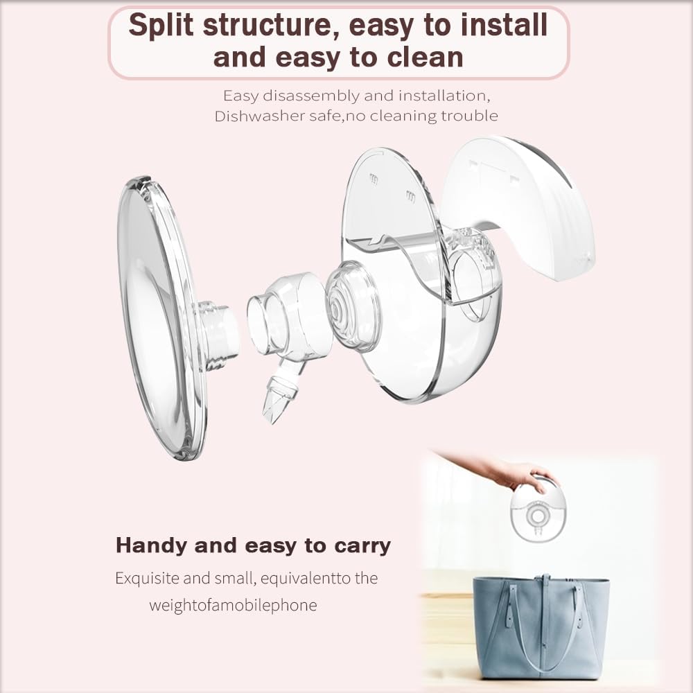 Wearable Breastfeeding Pump,4 Modes12 Levels,Hands Free Breast Pump,Portable Double Pump,Memory Function,Strong Suction,Rechargeable,Double-Sealed Flange Sizes (19/21/mm) (Nude 2 Pack)