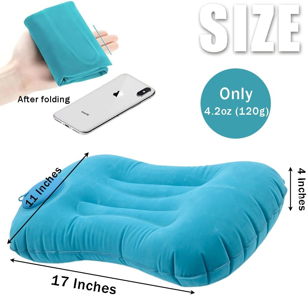 Portable Lightweight Mini Inflatable Pad,Stadium Booster Seat Bleacher Cushion,Foldable Waterproof Sitting Pad to Raise Height for Outdoor Camping Hiking Beach Office (Blue)