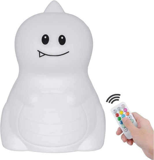 Night Light, Bedside Lamp, Baby Nursery Lamp for Breastfeeding Safe, Break Resistant, Eye Caring, Adjustable Brightness & Color, Timing Function, Remote Control + Touch Control - Dinosaur
