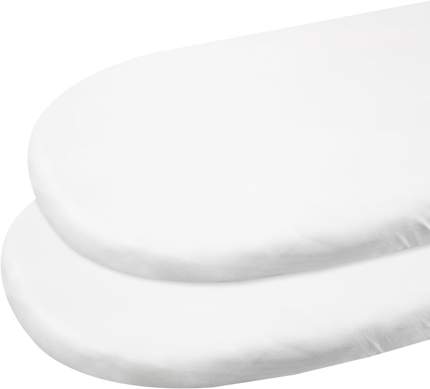Gllquen Baby Bassinet Sheets 2 Pack, 100% Organic Cotton Bassinet Fitted Sheets for Girls Boys, Soft & Breathable Unisex Baby Mattress Sheet for Standard Bassinets 33"x17"(White)