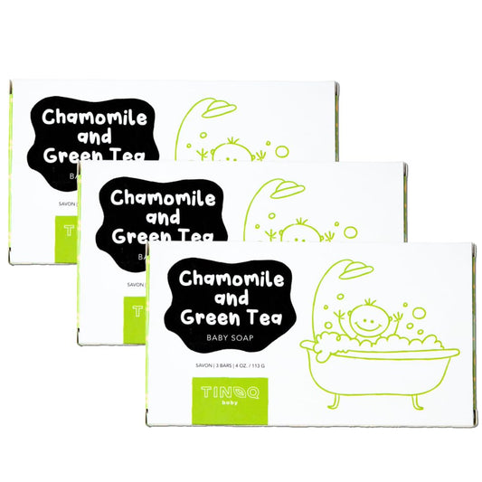 Hypoallergenic Organic Baby Soap Bar - Chamomile & Green Tea Oil - Gentle Cleansing Body Wash for Sensitive Skin | Babies, Toddlers, and Kids | 9-Pack