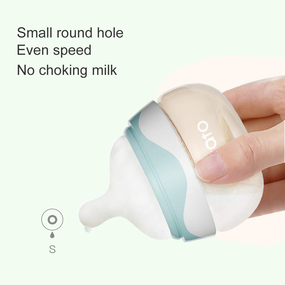 Breast Milk Baby Bottles for Newborn Baby PPSU Anti Colic Infant Bottles Wide Neck Breast-Like Nipple Slow Flow Breastfeeding Toddler Bottles-2pack (2.5oz/pc Blue)