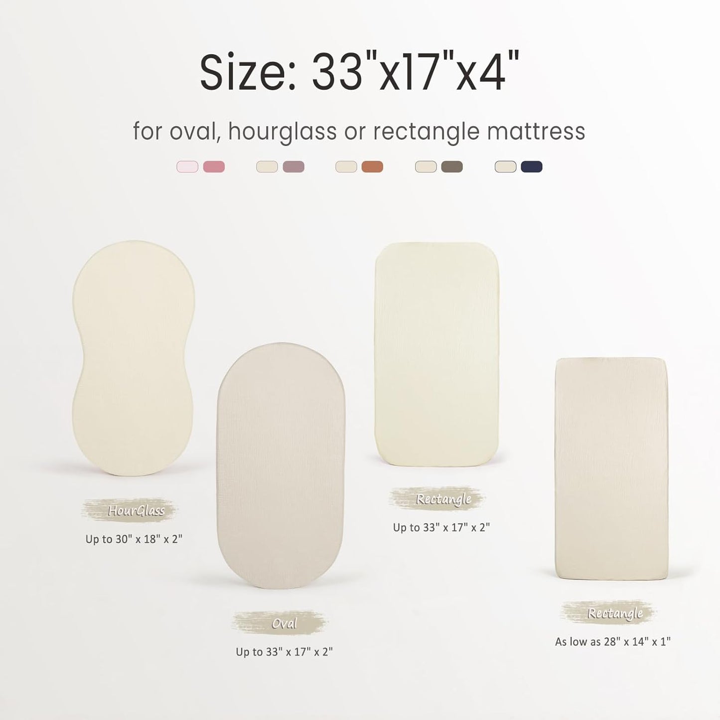 lulumoon Baby Muslin Bassinet Sheets: Cotton Bassinet Sheets Neutral for Boys and Girls - Fitted for Oval Rectangle or Hourglass