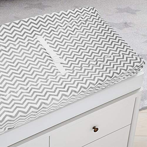 American Baby Company 2 Pack Heavenly Soft Chenille Fitted Contoured Changing Pad Cover, Chevron, for Boys and Girls