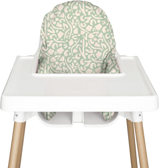Nibble and Rest Highchair Cushion Cover for Inflatable Cushion, Compatible for IKEA Antilop Highchair,Accessories Stain-Proof and Wipeable Cushion Cover (Cushion NOT Included)(Sage Savannah)