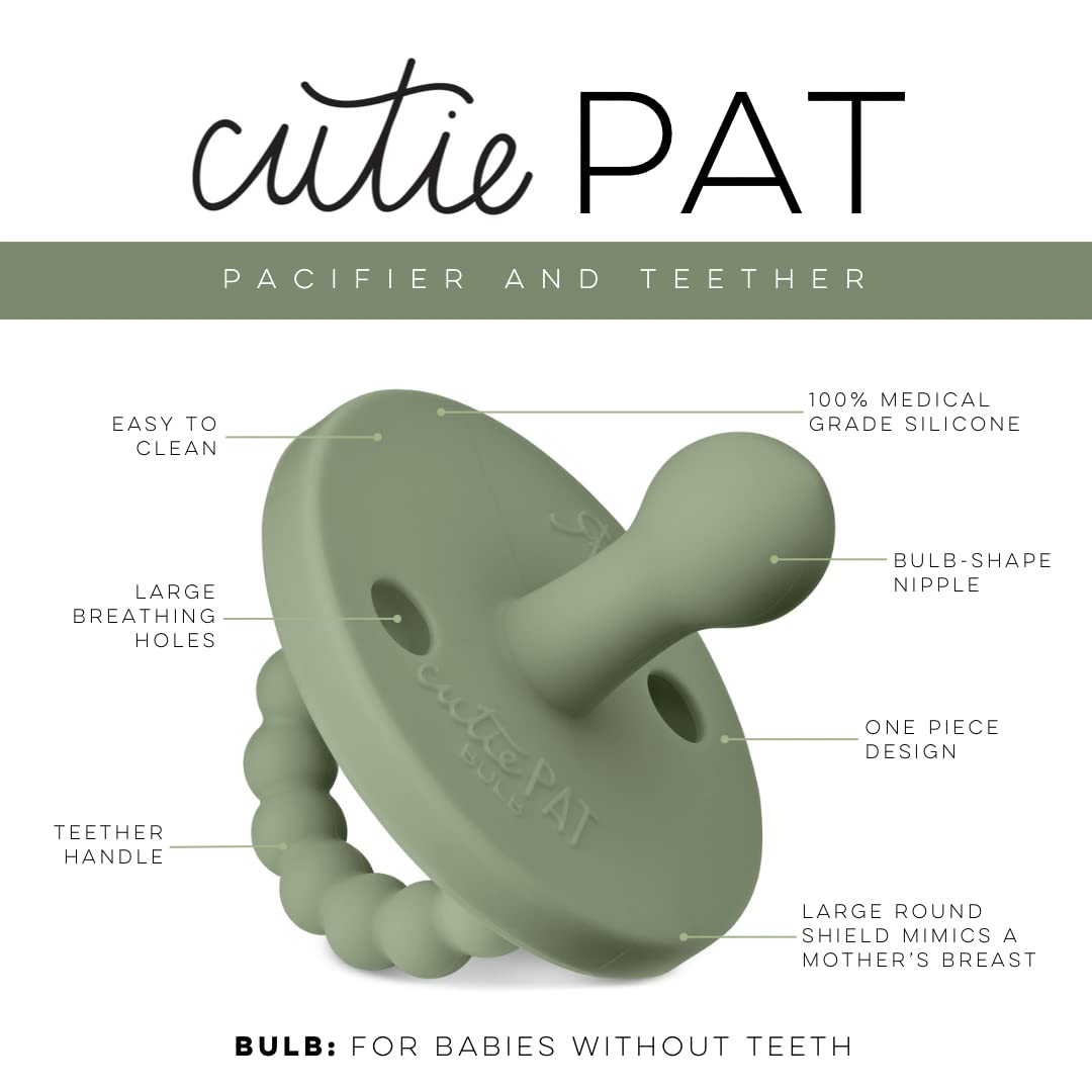 Ryan & Rose Cutie PAT Pacifier Teether (Bulb, Ivy)
