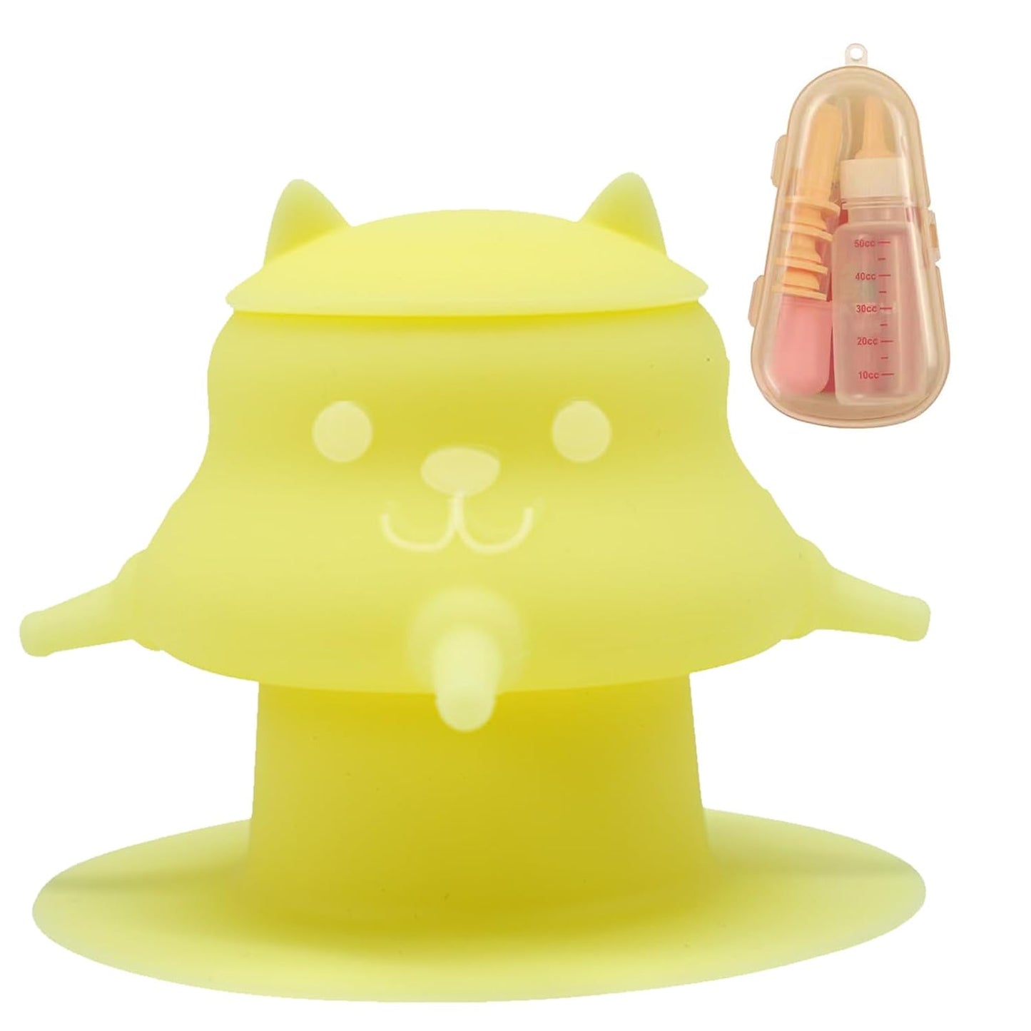 Puppy Bottles for Nursing Puppy Milk - 230ML Upgrade Puppy Feeder for Multiple Puppies, Kitten Bottle Feeding Kit,4 Nursing Nipples for Kittens,Puppies (Yellow)