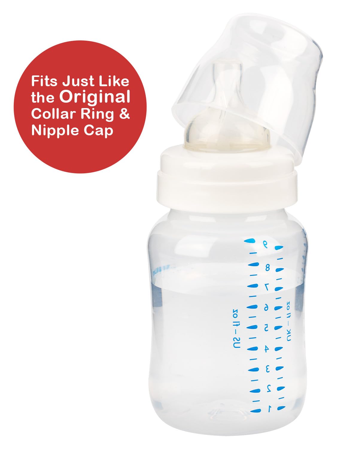 4 Pack Baby Bottle Ring Collars and Cap for Avent Anti-Colic Baby Bottle