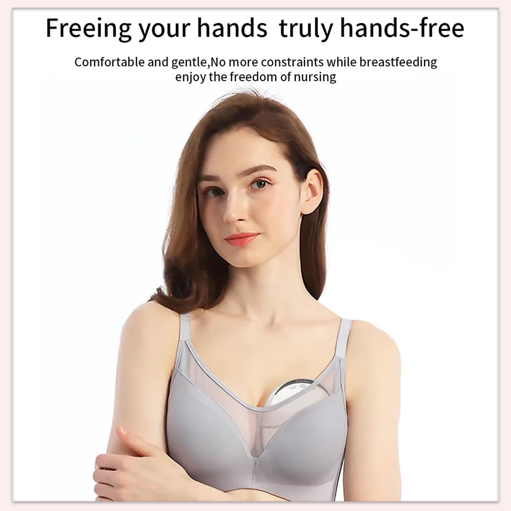 Wearable Breastfeeding Pump,4 Modes12 Levels,Hands Free Breast Pump,Portable Double Pump,Memory Function,Strong Suction,Rechargeable,Double-Sealed Flange Sizes (19/21/mm) (Nude 2 Pack)