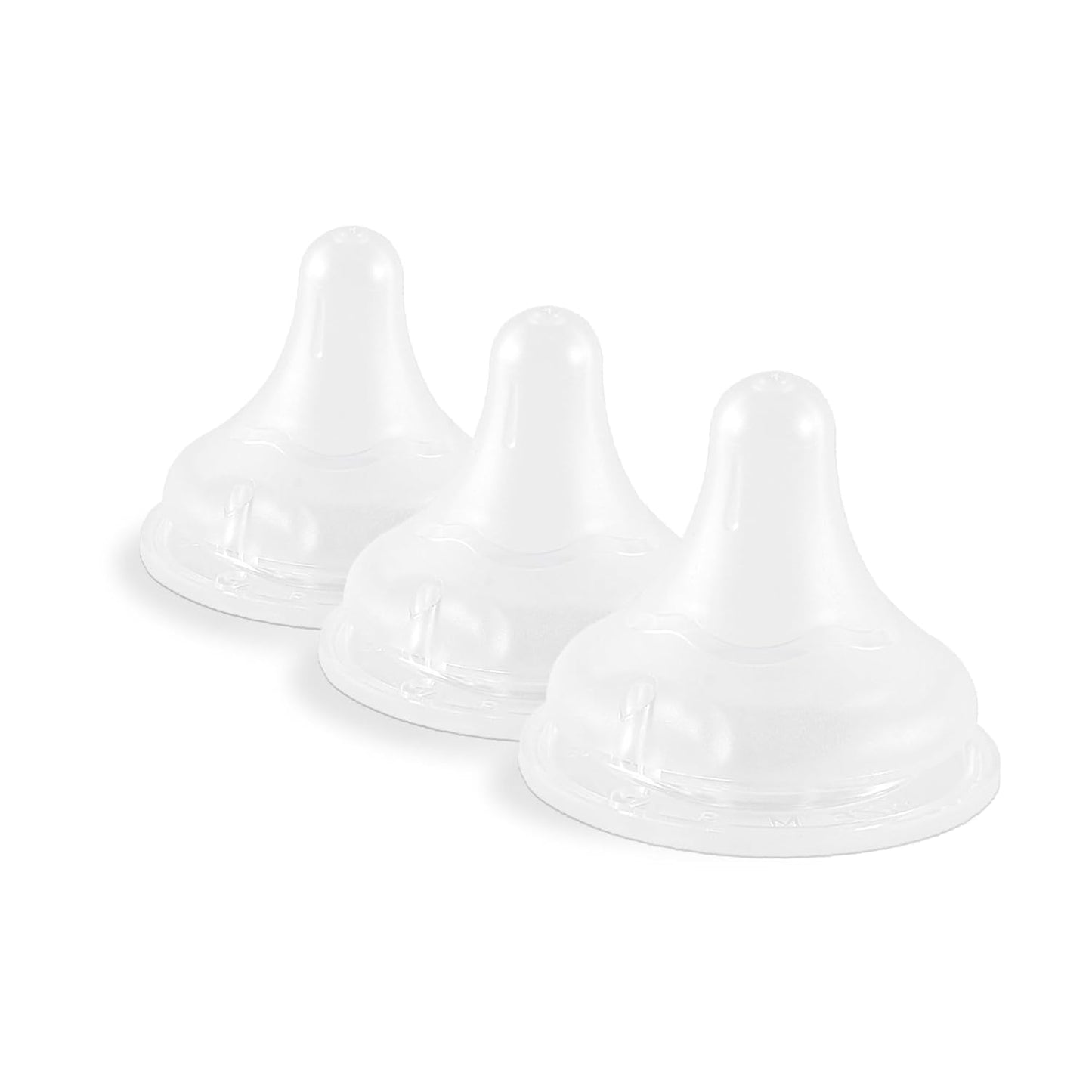 Pigeon Silicone Nipple (Stage 3) with Latch-On Line, Nurture & Nest, Natural Feel, 3+ Months, 3 Counts