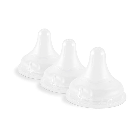 Pigeon Silicone Nipple (Stage 3) with Latch-On Line, Nurture & Nest, Natural Feel, 3+ Months, 3 Counts