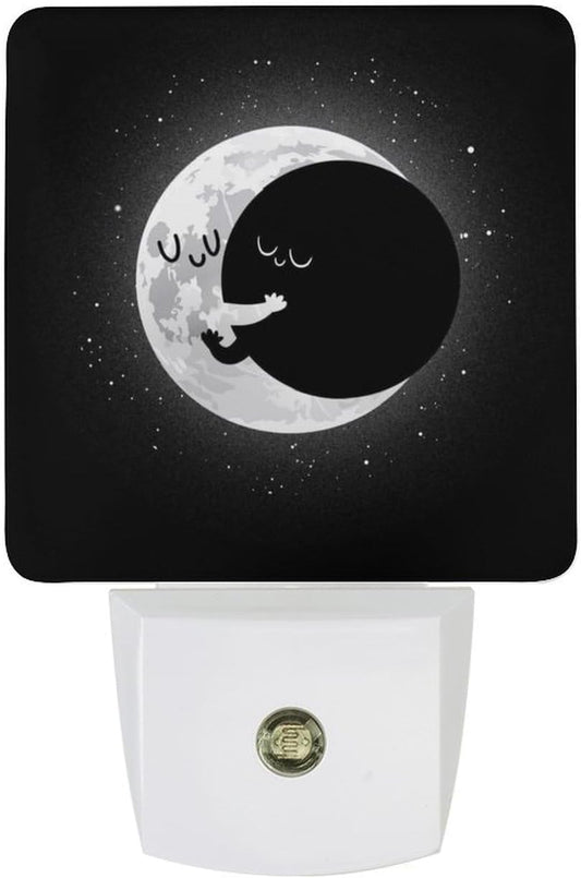 Cute Lunar Eclipse Night Light, Plug into Wall Decor Nightlights for Bedroom, Bathroom, Hallway, Kitchen, with Dusk to Dawn Light Auto Sensors LED Night Lights for Boys Girls Women Men Room Gifts