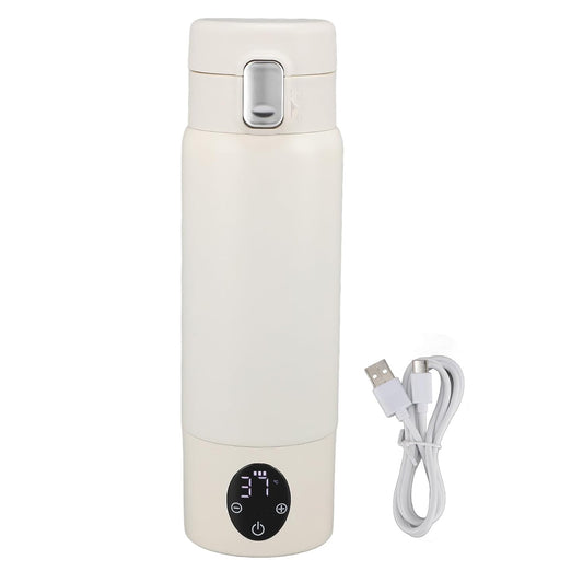 Portable Bottle Warmer, Bottle Warmer, Portable Milk Warmer for Travel, Quickly Heats Water, 37-50°C, Adjustable Capacity 300ml, Travel Bottle Warmer