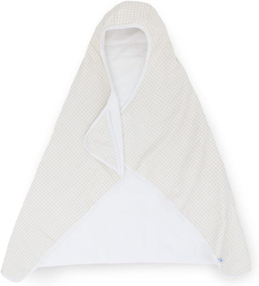 Little Unicorn Premium Hooded Bath Towel| Absorbent Cotton & Terry Blend | Larger Size, 1-6 Years (Tan Gingham)