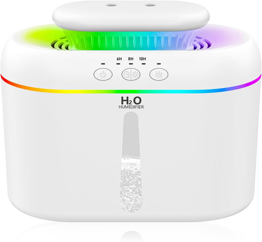 2L humidifiers for bedroom Large Room Home Ultra-Quiet 28 dB Quiet Supersized Cool Mist Air Humidifier for Baby Nursery，Dual Nozzie，Easy to Clean & Fill, 7 Color NightLight