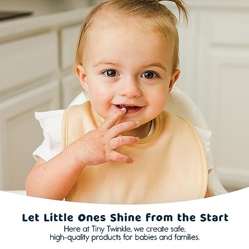 Tiny Twinkle 8 Pack Baby Bibs for Drooling and Teething – Waterproof & Absorbent Bibs for Baby Girl & Boy, Machine Washable Infant Bib Set for Newborns and Toddlers (Girl Sherbet 8-Pack)