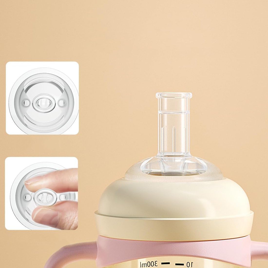 Baby Sippy Cup 240ml/8oz, Toddler Water Drinking Bottle with Non-Spill Valved Spout for 6+ Months, Pink/2Pack