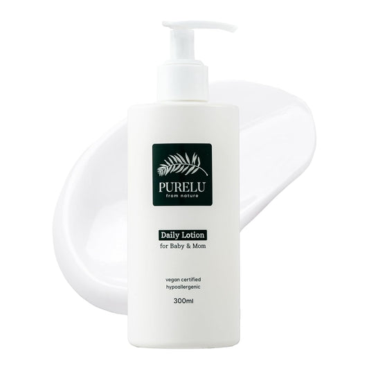 PURELU Baby Lotion For Newborn, Toddler Lotion, Vegan Body Lotion For Sensitive Skin, Baby Skin Care, Hypoallergenic Fragrance Free (10.14 Fl Oz / 300ml)
