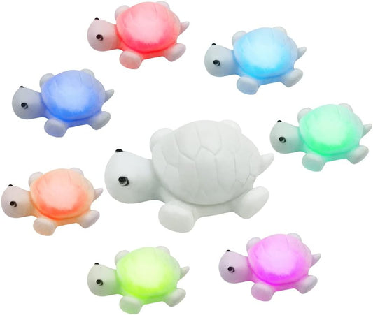 AFUNTA 4 PCS Cute Turtle Night Lights, 7 Color Changing 3D LED Lamp for Kids Room, Christmas Home Decor Gift