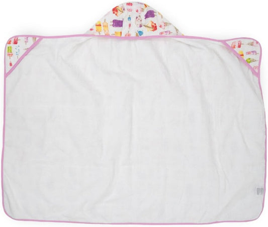 Little Unicorn Premium Hooded Bath Towel| Absorbent Cotton & Terry Blend | Larger Size, 1-6 Years (Brain Freeze)