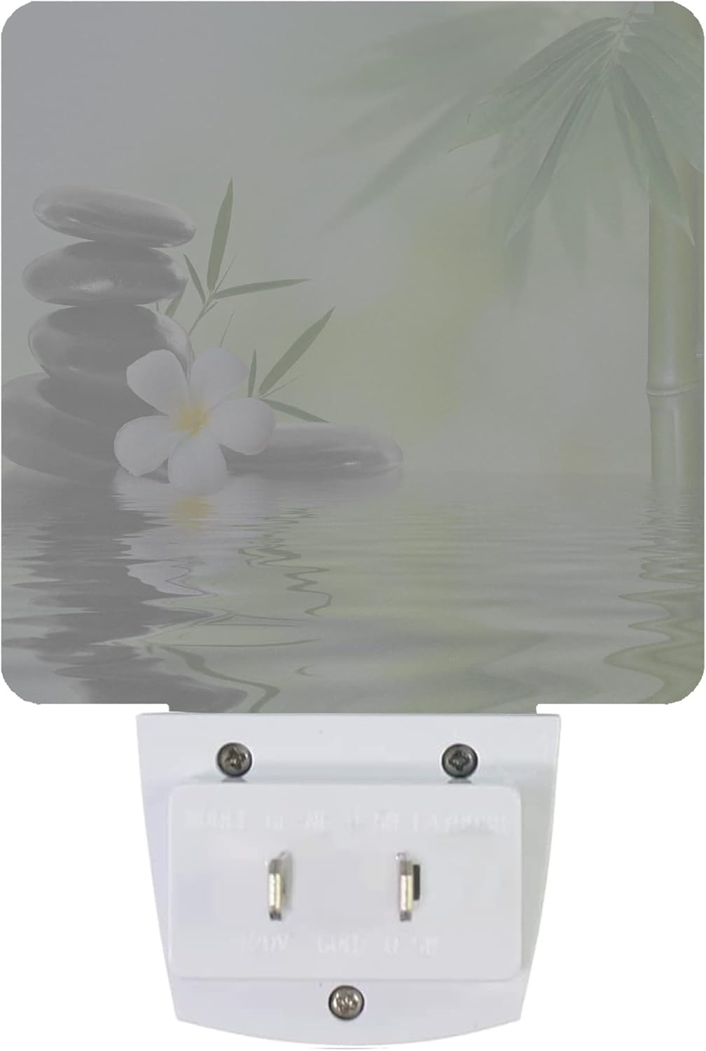 Zen Stones Bamboo Tree Jasmine Flower Spa Night Light Plug-in LED Nightlights Auto Sensor Night Lamp Dusk-to-Dawn Lamp Home Decor for Nursery Children Girls Boys