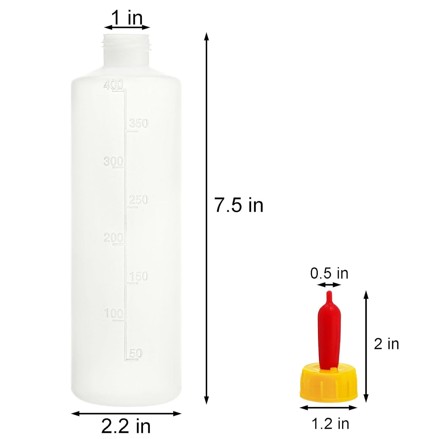Okllen 10 Sets 400ml Lamb Feeding Bottle with 20 Nipples, Plastic Goat Milk Feeder for Goats, Lambs, Small Animal Pet Drink Bottle, Reusable Silicone Nipple for Farm Livestock Feeding