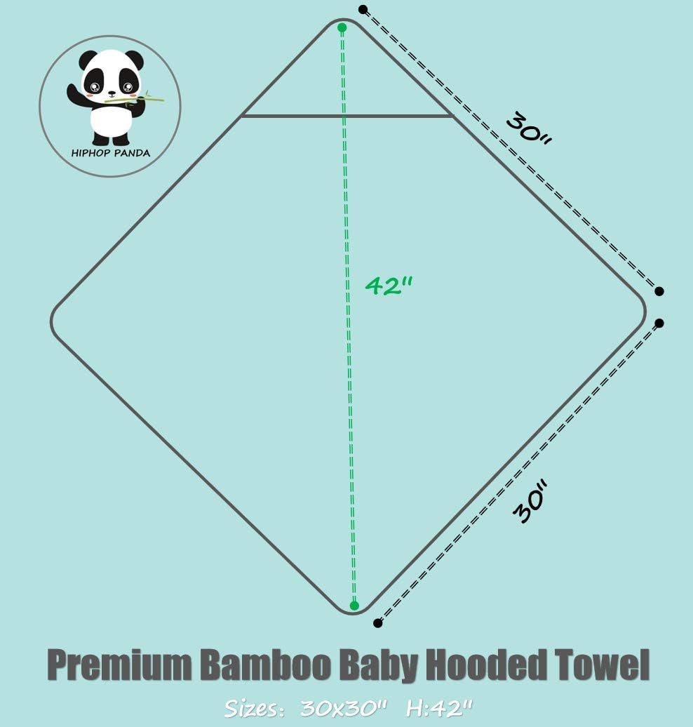 HIPHOP PANDA Hooded Towel - Rayon Made from Bamboo, Bath Towel with Bear Ears for Newborn, Babie, Toddler, Infant - Absorbent Large Baby Towel - Dinosaur, 30 x 30 Inch