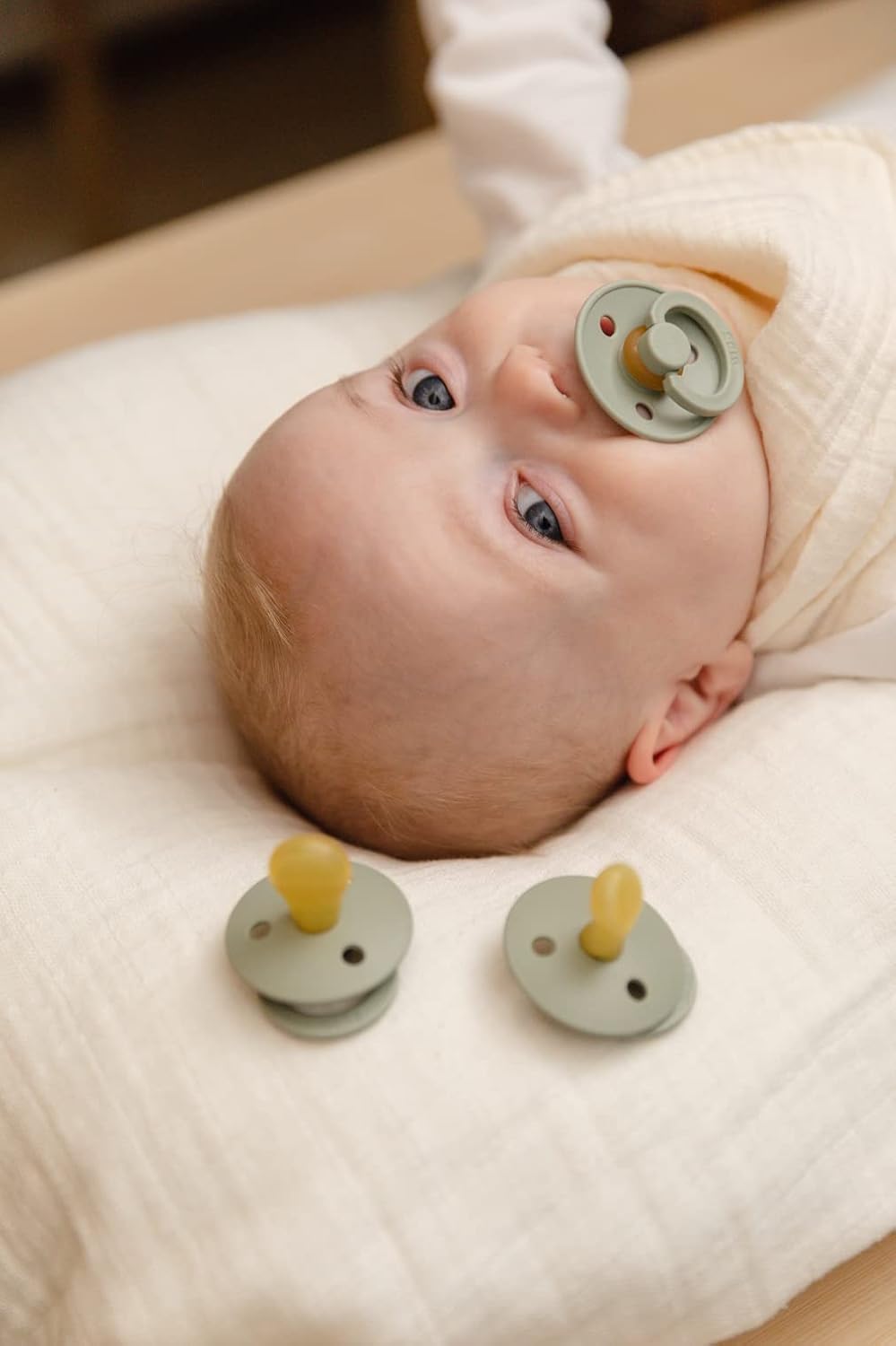 BIBS Pacifiers Colour Collection | Natural Rubber Baby Pacifier | Round Nipple | Set of 2 BPA-Free Soothers | Made in Denmark | 18+ Months (Pack of 2) | Hunter Green