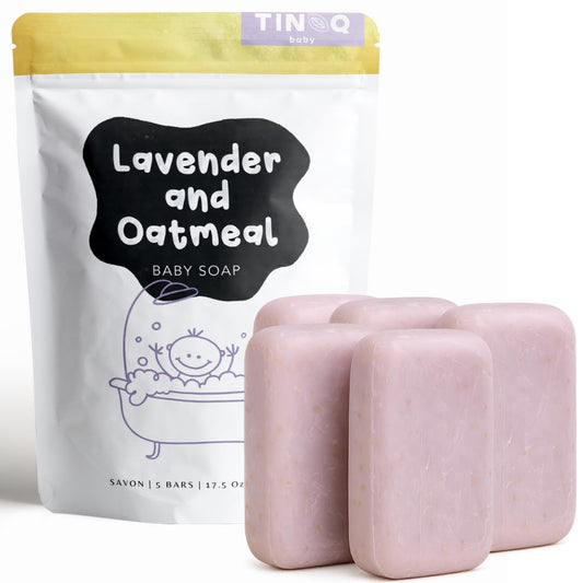 Hypoallergenic Baby Soap Bar for Sensitive Skin | Gentle Wash for Babies, Toddlers, Kids & adults | Relaxing Lavender Oil & Oatmeal | 5 Bars