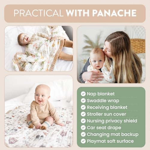 Organic Cotton Muslin Baby Blanket for Boys and Girls - Luxurious Soft Toddler Quilt for Swaddling - Gender Neutral Blanket - Baby and Toddler Gift - Animal Pirates