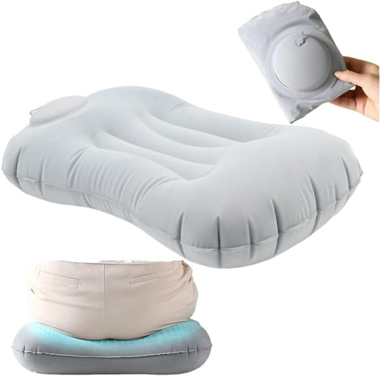 Portable Lightweight Mini Inflatable Pad,Stadium Booster Seat Bleacher Cushion,Foldable Waterproof Sitting Pad to Raise Height for Outdoor Camping Hiking Beach Office (Grey)