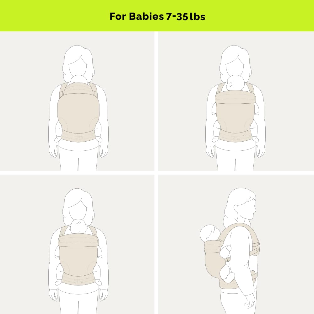 NEST BLANCHE Baby Carrier – Soft Cotton Linen Blend with Magnolia Jacquard Design, Adjustable and Ergonomic for Newborns and Toddlers (Teal)