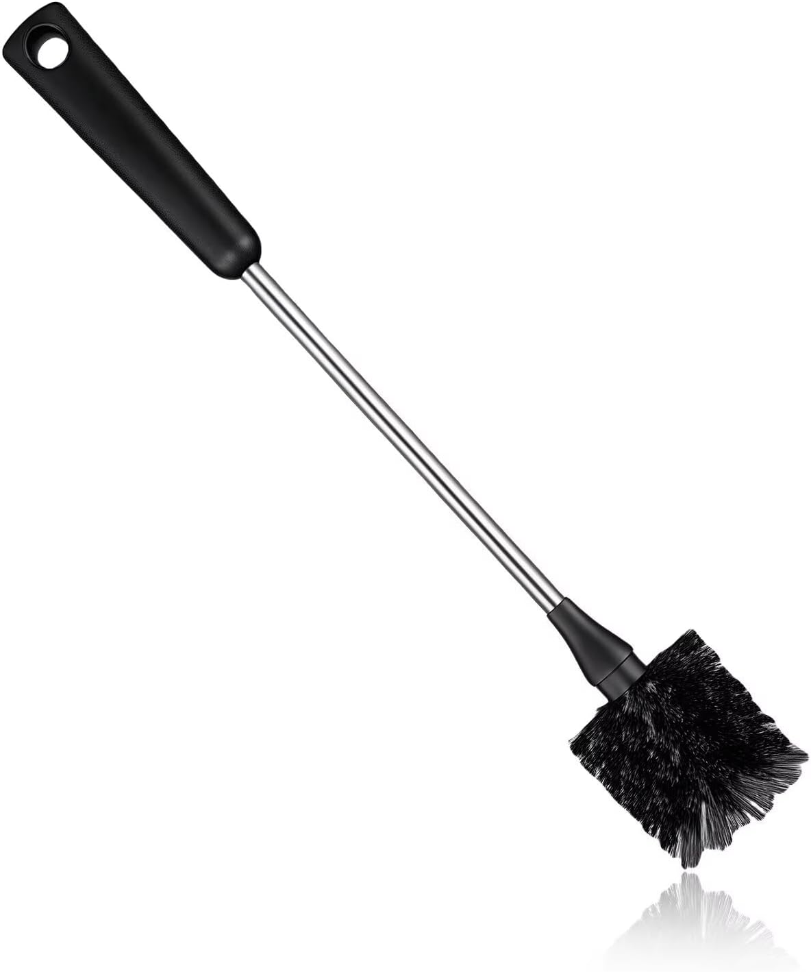 Black Water Bottle Brush, 15 Inches Stainless Steel Long Handle Bottle Cleaner and Scrubber, Kitchen Cleaning Brushes for Cups, Tumblers, Coffee Mugs, Wine Glasses and Wine Decanters