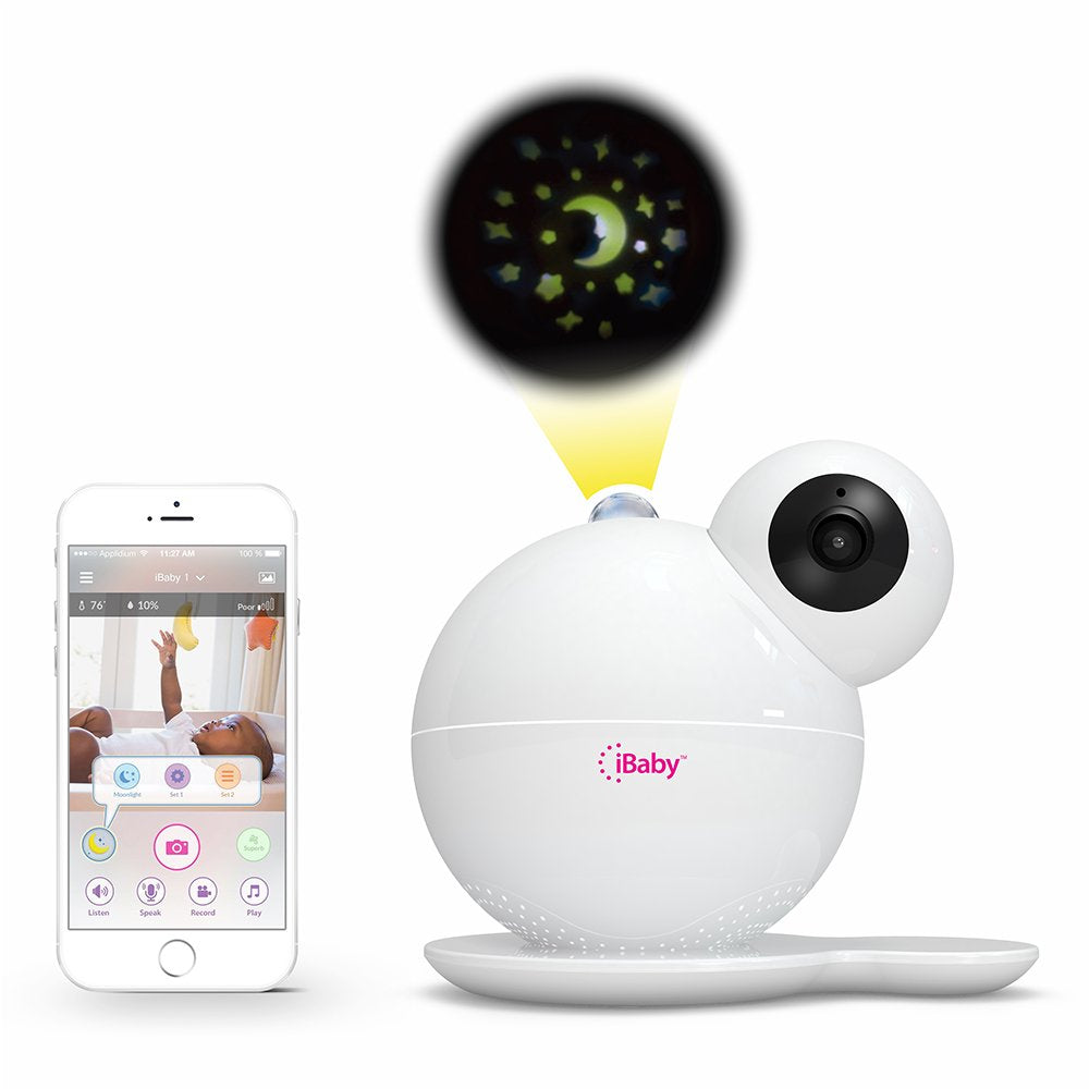 iBaby Smart WiFi Baby Monitor, 1080P Full HD Camera, Temperature and Humidity Sensors, Motion and Cry Alerts, Moonlight Projector, Remote Pan and Tilt with Smartphone App for Android and iOS