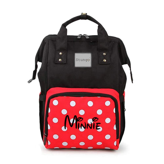 Personalized Large Diaper Bag Knapsack/Tote Bag/Backpack -Custom Monogram Embroidered for Infant/Baby Bag/ (Minnie)