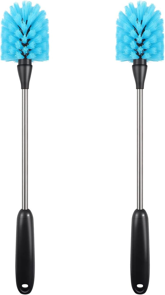 2 Pack Water Bottle Brush,15-inch Long, Bottle Brush Cleaner, Bottle Scrubber, Kitchen Scrub Brush Suitable for Water Bottles, Cups, Glasses, Baby Bottles, Wine Glasses, Blue