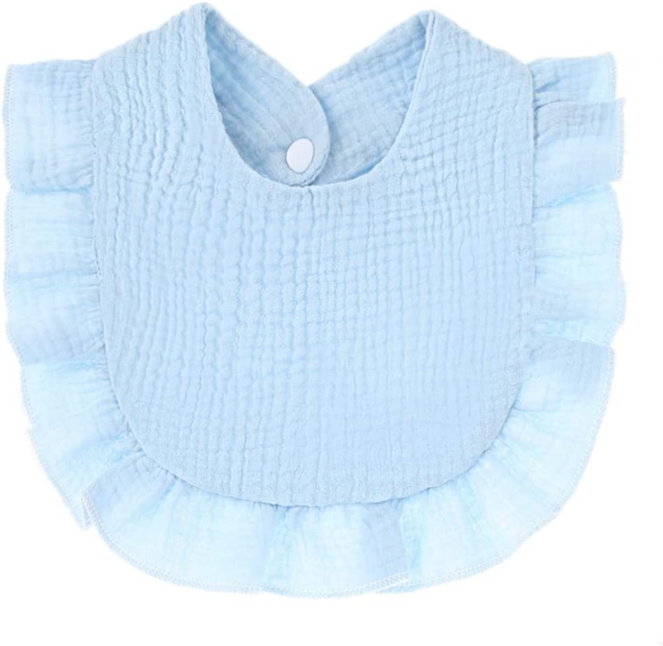 4 PACK Solid Muslin Baby Drool Bibs Set for Unisex Boys Girls Cotton Adjustable Teething Feeding Drooling Bibs