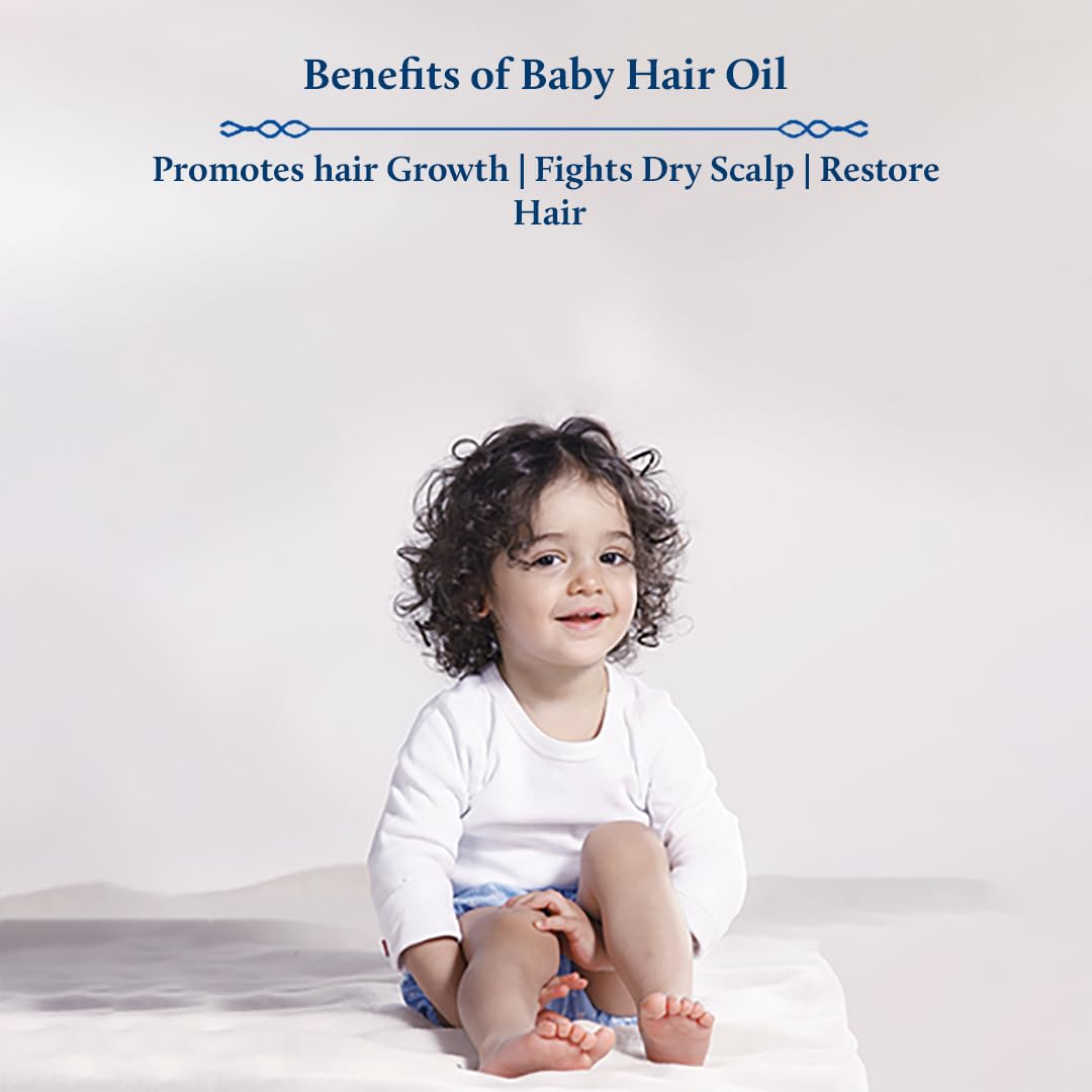 Blue Nectar Ayurveda Gentle Baby Oil for Newborn Skin Care -Moisturizing Baby Massage Oil(3.38 Fl Oz) Along with Baby Hair Oil with Organic Ghee, Almond Oil, Coconut Oil (3.38 Fl Oz)