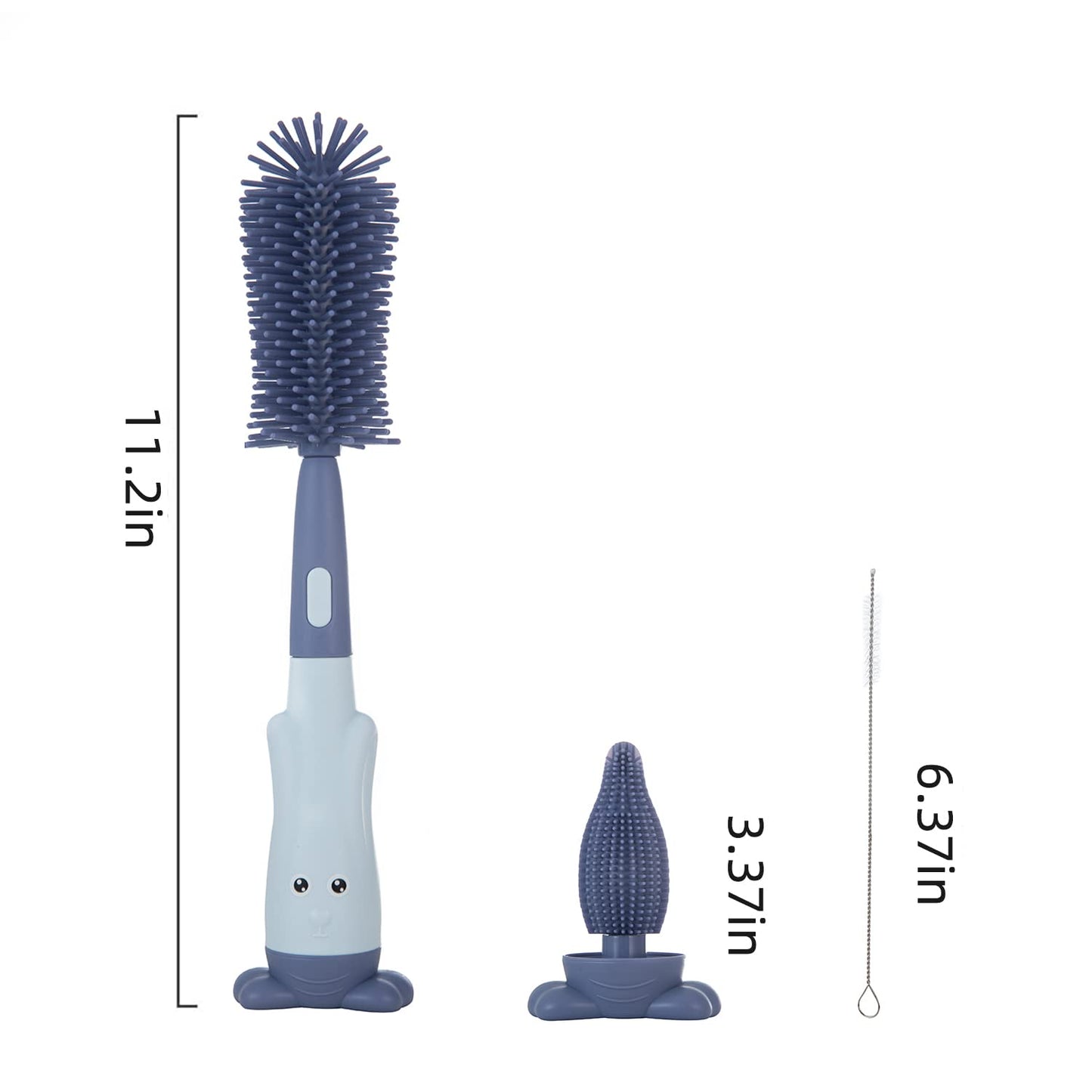 Chemimoso Multifunctional Cleaning Brush, Baby Bottle Brush, Bottle Brush Cleaner Set, Pink, Silicone and Nylon Brush