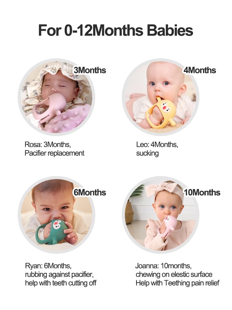 Smily Mia 2pack Baby Teething Toys for 0-6 3-6Months |Penguin Teether | Hand Teethers| Teething Mittens|Chew Toys for Teething Pain Relief, Baby Pacifiers| New Born Essentials, Blue+Grey