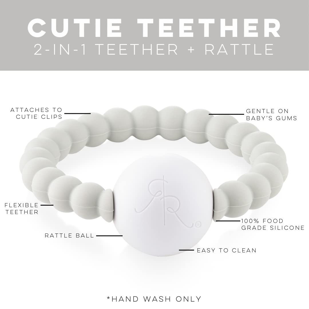 Ryan & Rose Cutie Teether Rattle (Grey)