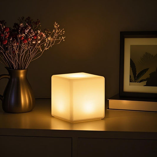 6-inch LED Cube Light, RGB 16 Colors Tesseract Cube w/Remote, Cordless Cosmic Cubes LED Mood Lamp, Waterproof Rechargeable Beside Night Light for Home Nursery Party Decor & Gift