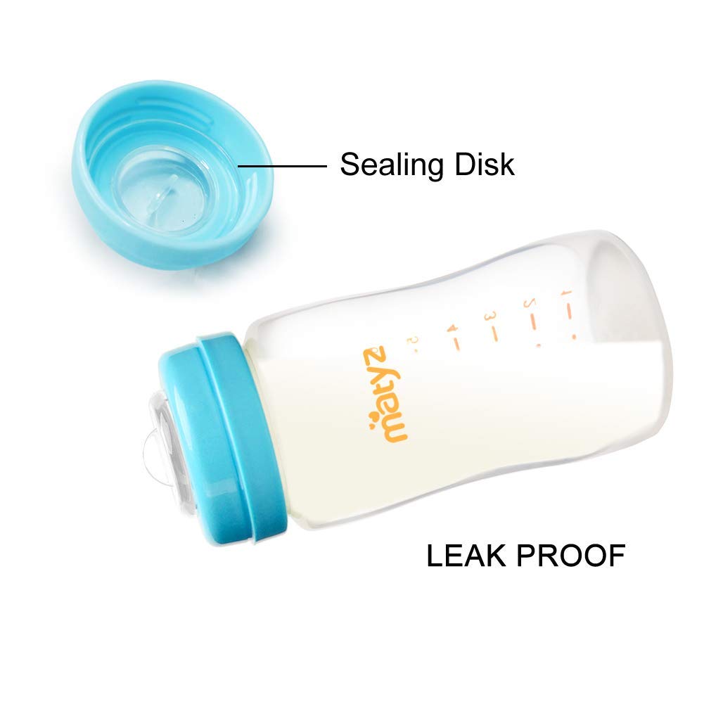 Matyz 4-PACK Wide Mouth Breast Milk Storage Containers With Lids (Blue, 8oz Each) - Freezer Safe Breastmilk Storage Bottles - Breast Pump Accessories For Medela Spectra Avent Breast Pumps