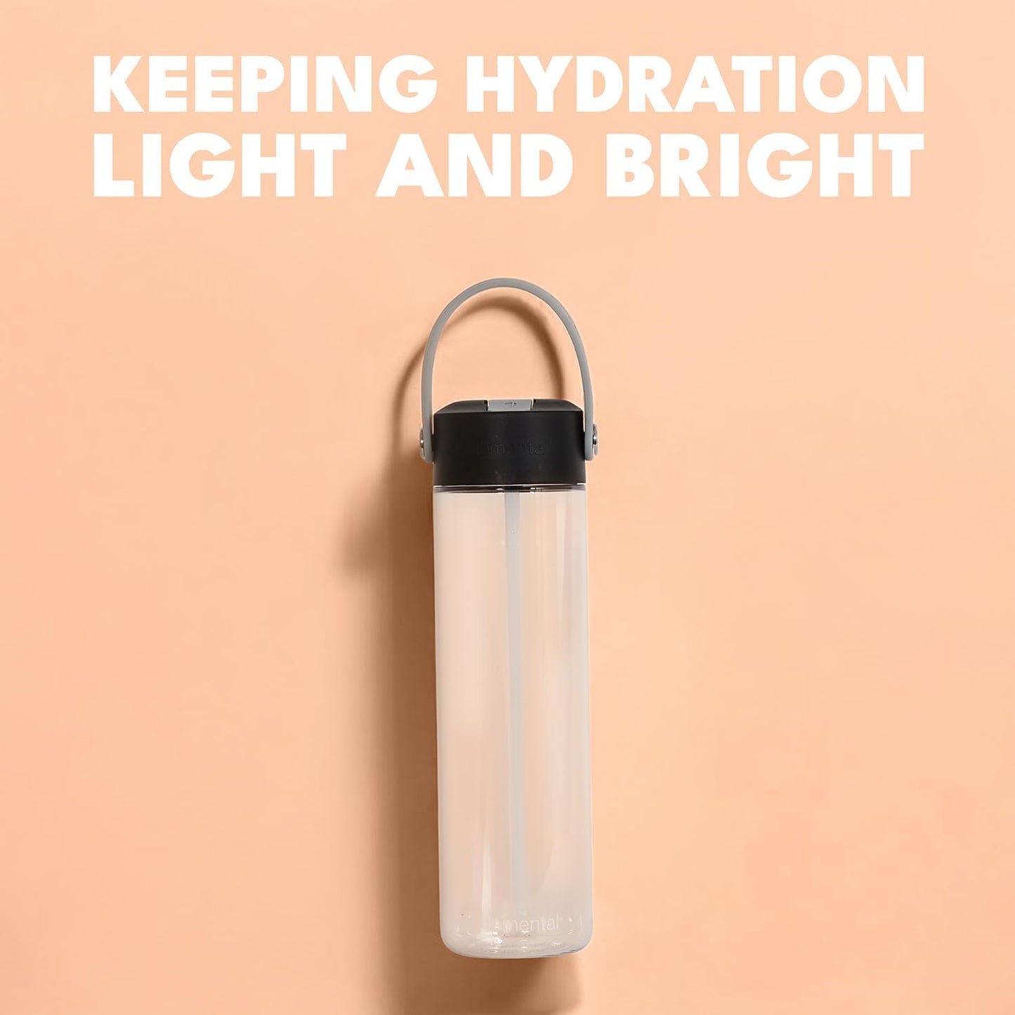 Elemental Splash Water Bottles - BPA-Free Tritan Plastic Reusable Water Bottle with Strap - Ideal for Gym and Sports Leak Proof when Spout is Closed - Midnight Clear - 26oz (2 Pack)