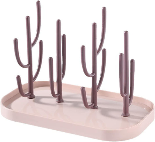 Baby Essentials,Bottle Drying Rack,Baby Bottle Drying Rack,Drying Rack for Kitchen Counter,Detachable Bottle Dryer Holder with Base.for Nipples,Cups,Pump Parts and Accessories(Pink)