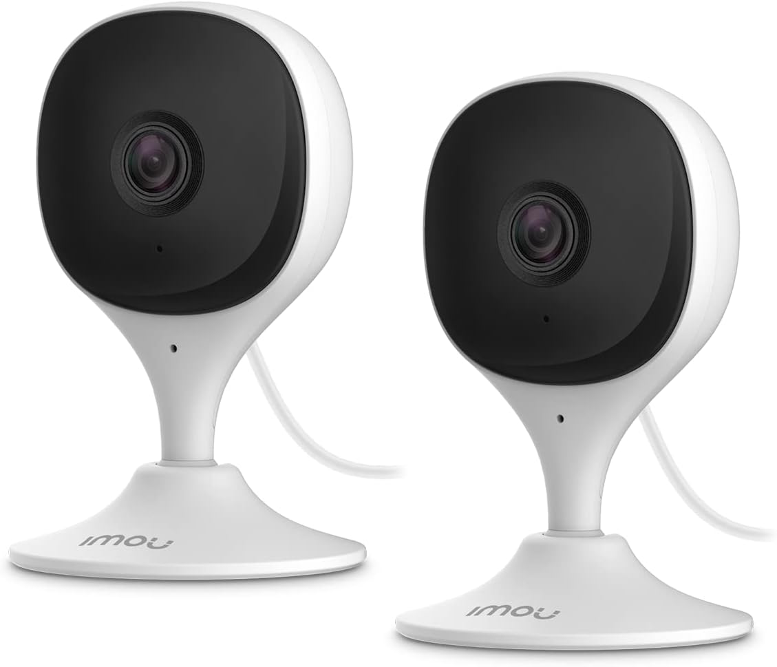 Imou Home Security Camera 2 Pack 1080P Baby Monitor with Night Vision, 2-Way Audio, Human Detection, Sound Detection, Plug in WiFi Indoor Camera Dog Cam with App, 2.4G Wi-Fi Only, Works with Alexa